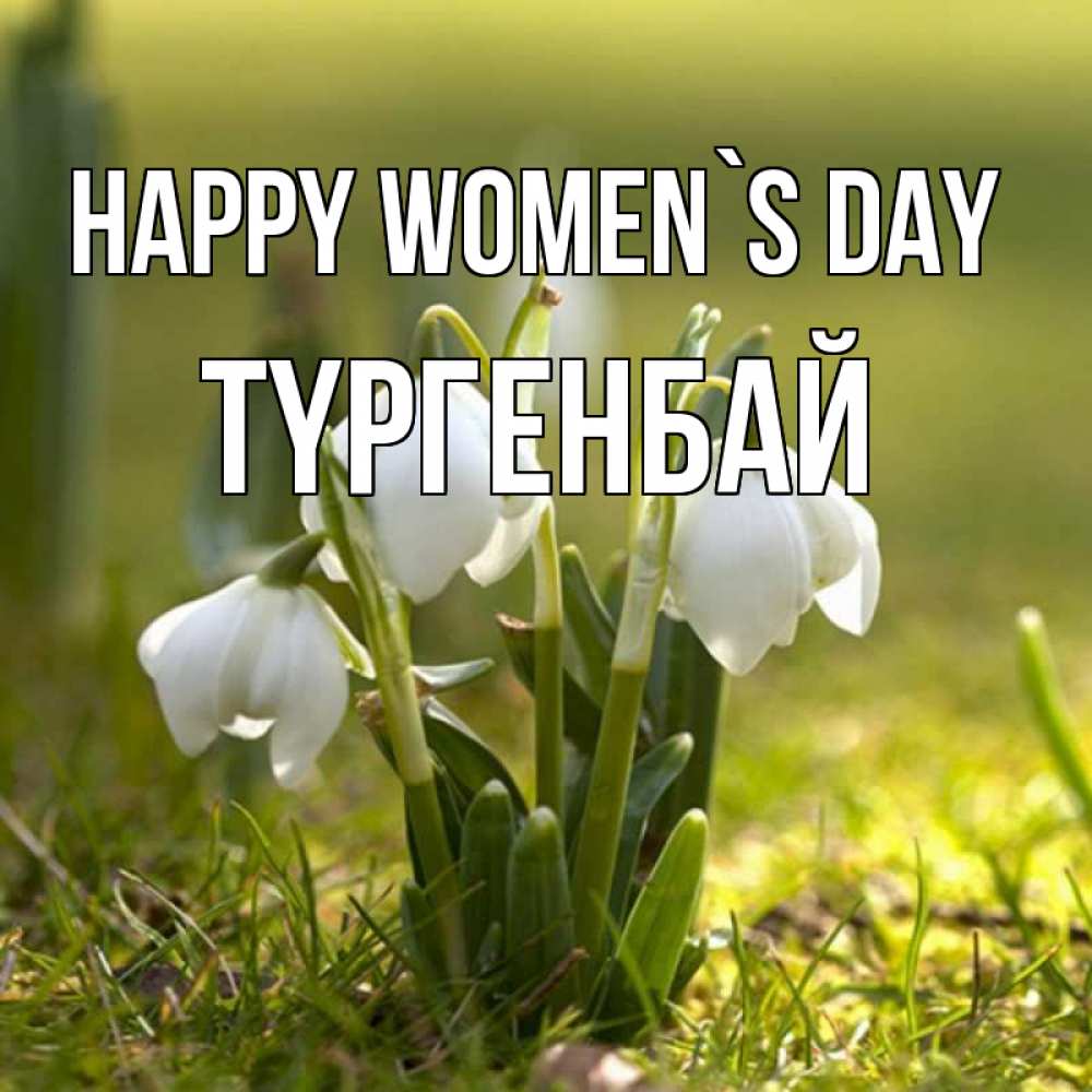 Greetings card с именем, ТҮРГЕНБАЙ happy women`s day ранние цветы 2 Greetings with text for free download 
